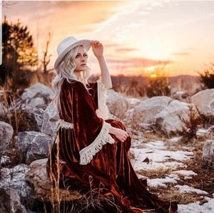 Custom boho velvet maternity/non gown